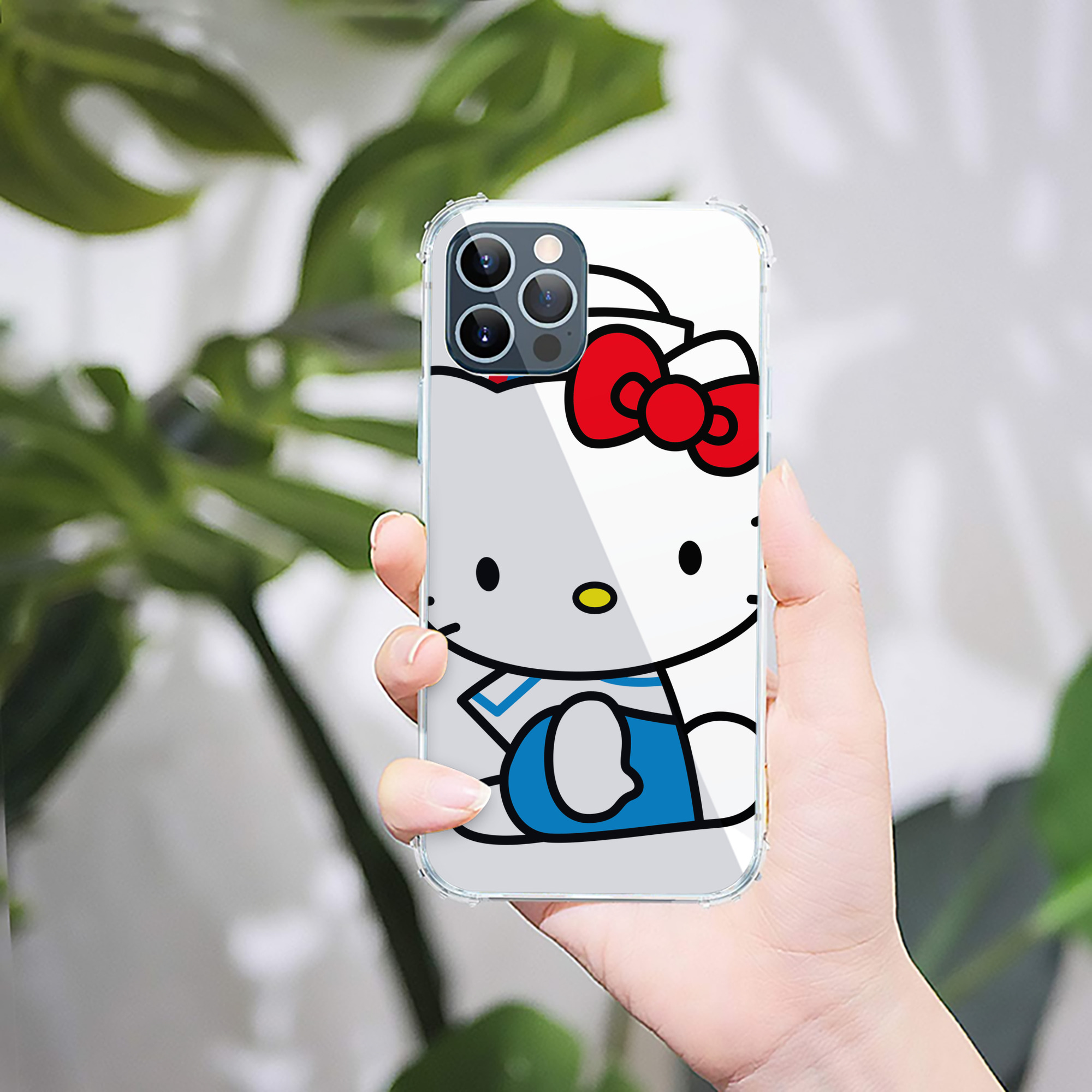（画像用） Hello Kitty ハローキティ 【iPhone 12シリーズ対応】透明スマホケース（クリアソフトケース）